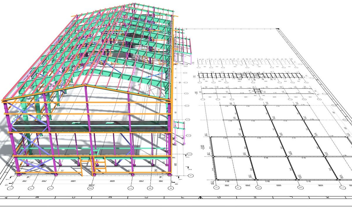Computer Structural Steel Modeling Tekla 3D Modeling Powered Steel Structure Detailing And Refinement Services