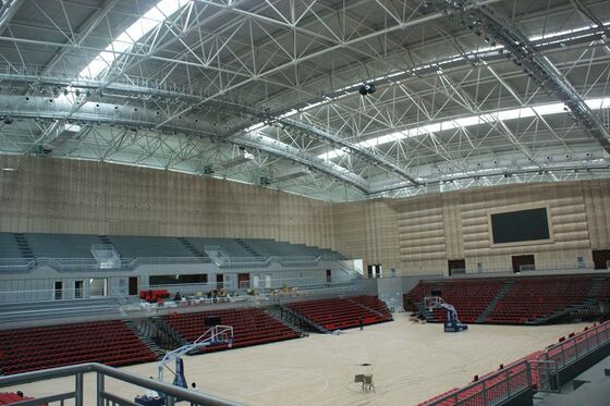 Spatial Steel Structure For Basketball Gym Roofs , Custom Steel ...